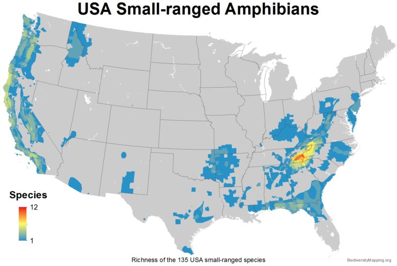 Mapping the Diversity of Amphibians in the USA